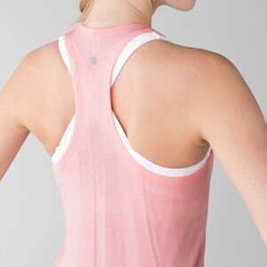 Lululemon Swiftly Tech Racerback Tank Top Heathered Bleached Coral Pink Size 8